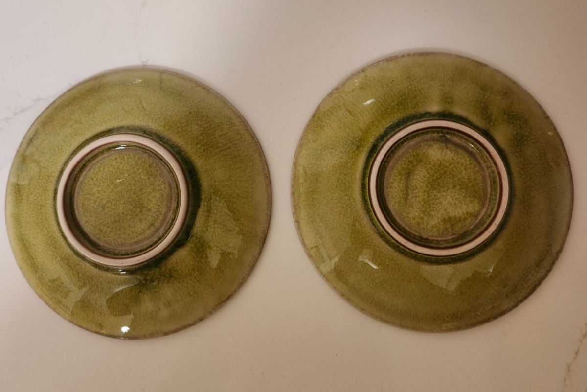 Jars France Set of 2 Tourron Tilleul Avocado Green 5.5″ Plate