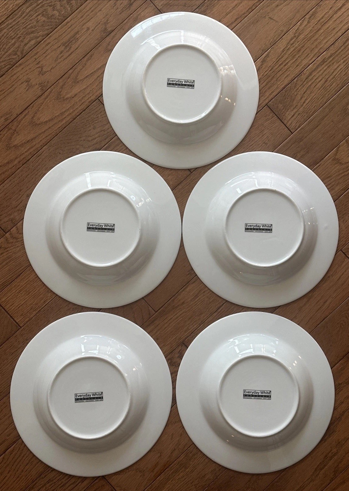 5 Fitz & Floyd Everyday White Porcelain Rim Soup Bowls SET 9” EXCELLENT