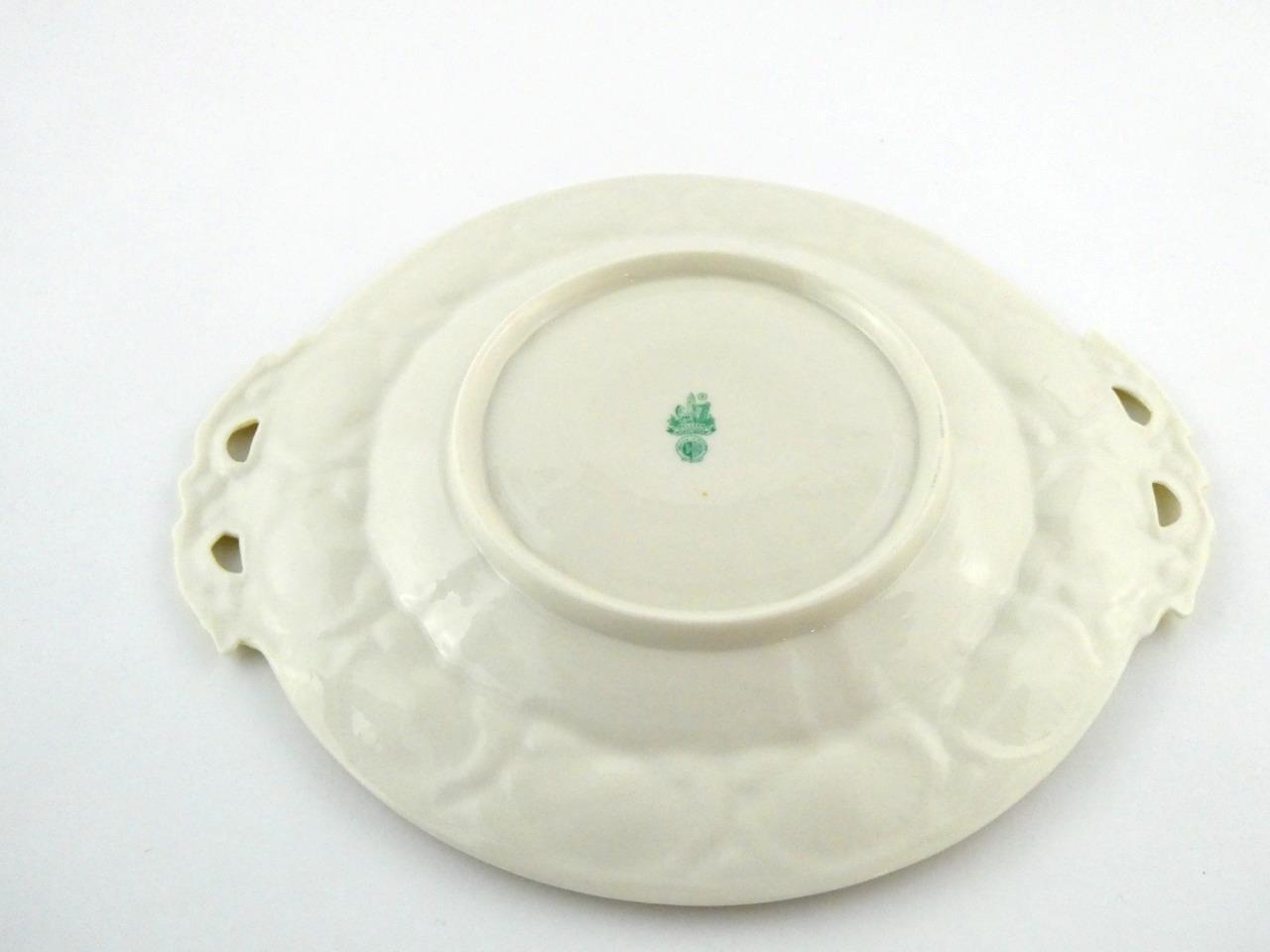 Belleek New Shell Yellow Handled Cake Plate Yellow Center