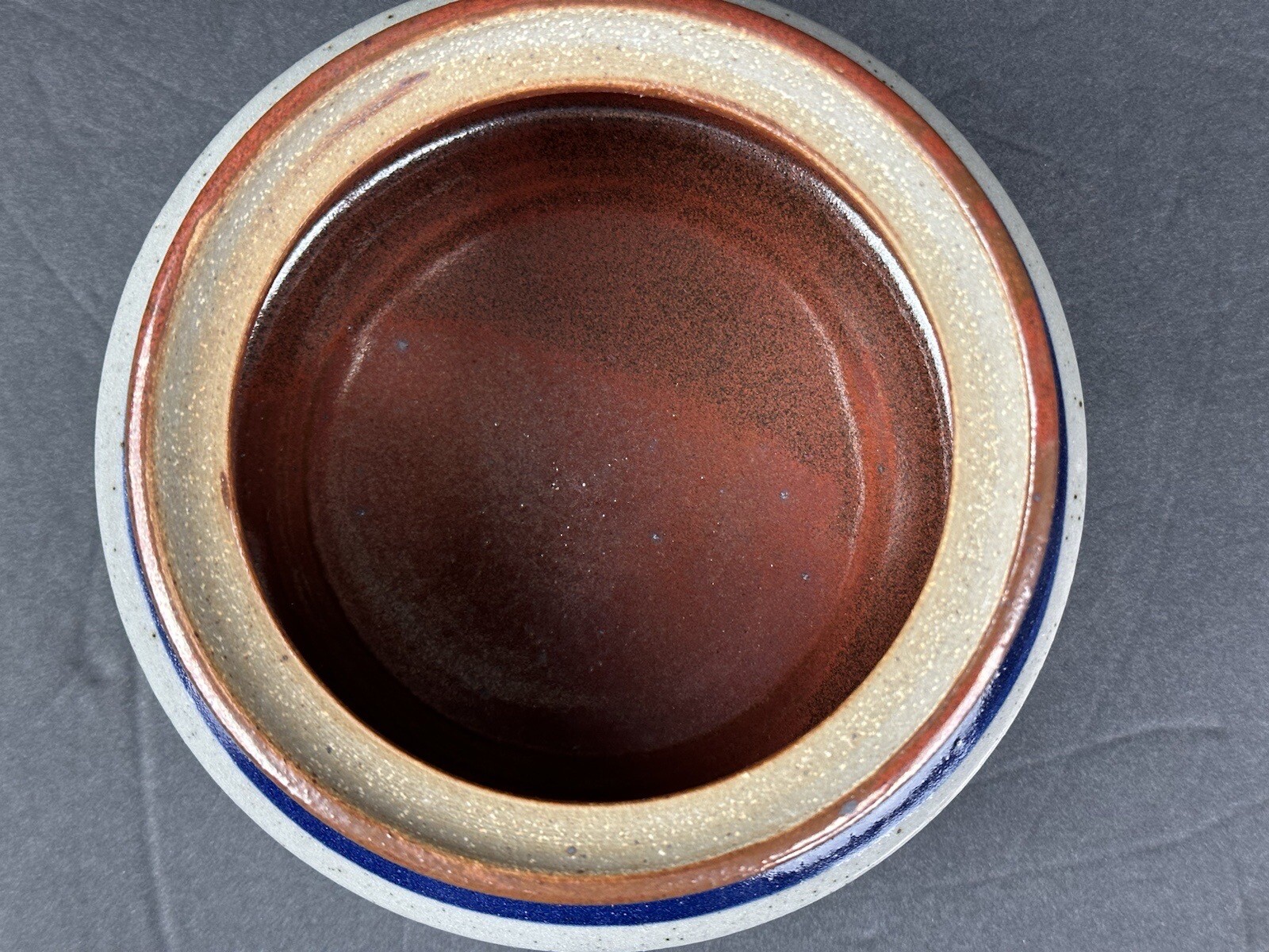 Harvey Salt Glazed Pottery ‘Lowville, NY’ Container/Crock w/Lid 4”