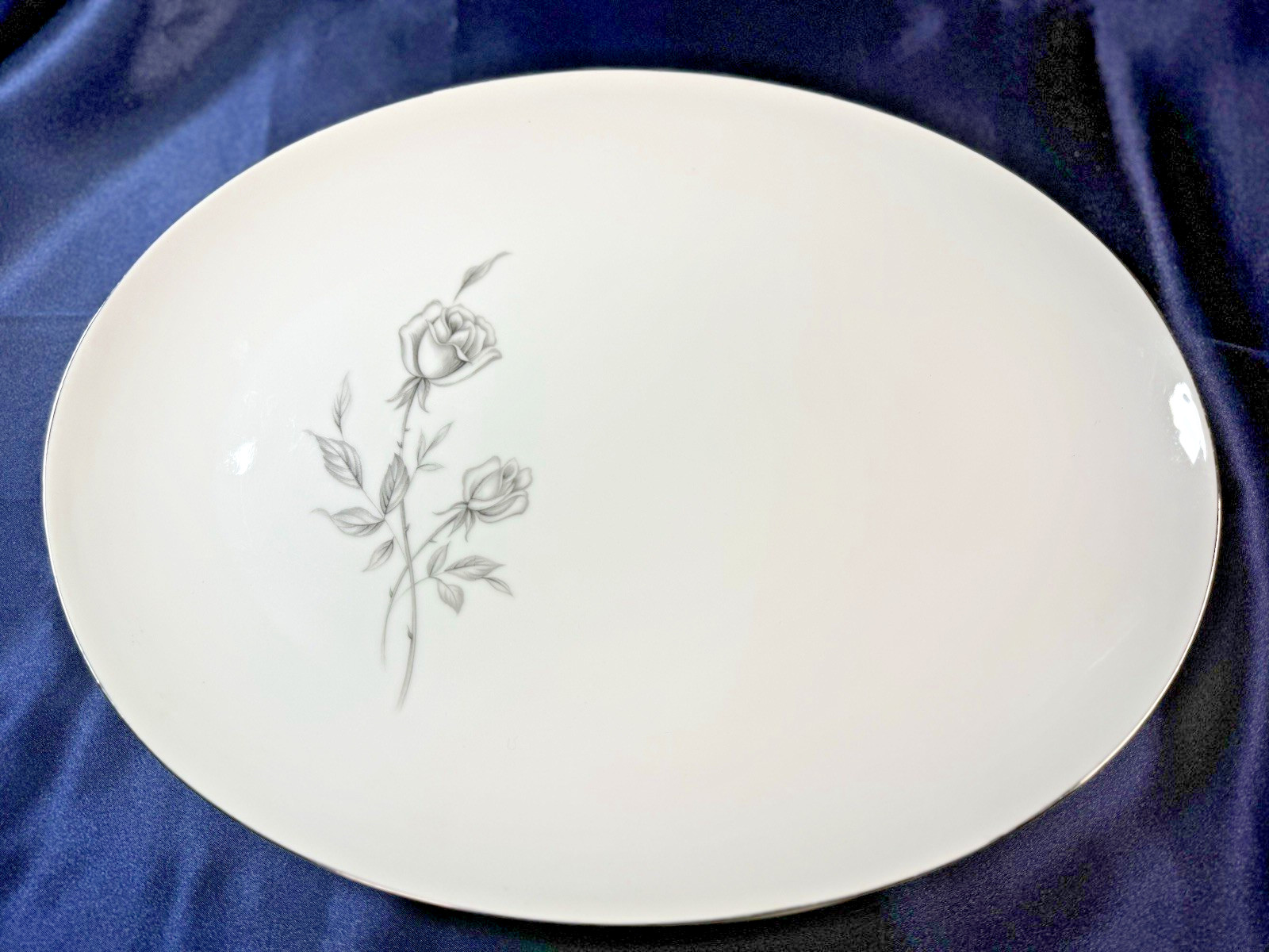 American Enterprises 14″ Oval Serving Platter Rosay Fine China Made in Japan