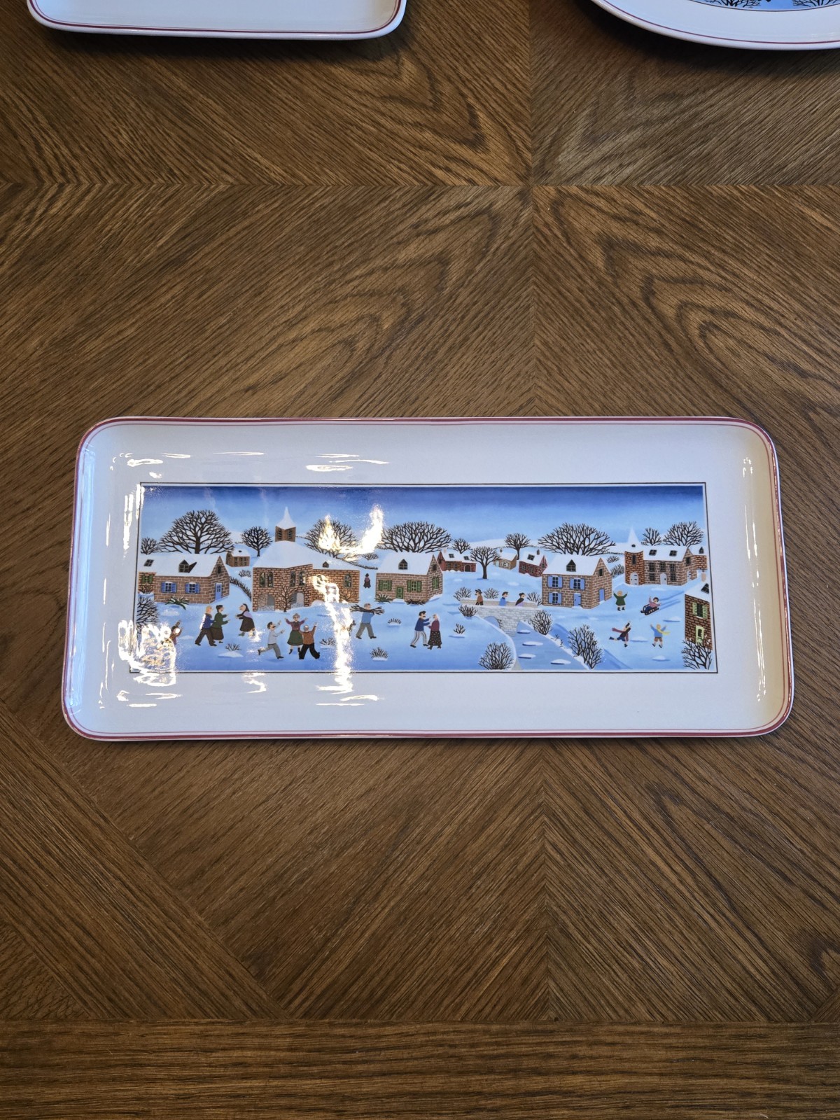 Villeroy & Boch Naif Laplau Christmas Platters Set of 3 Excellent Condition