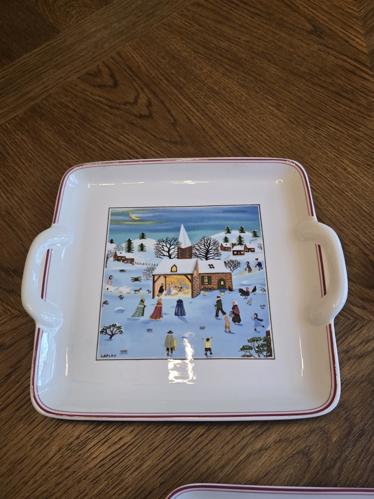 Villeroy & Boch Naif Laplau Christmas Platters Set of 3 Excellent Condition