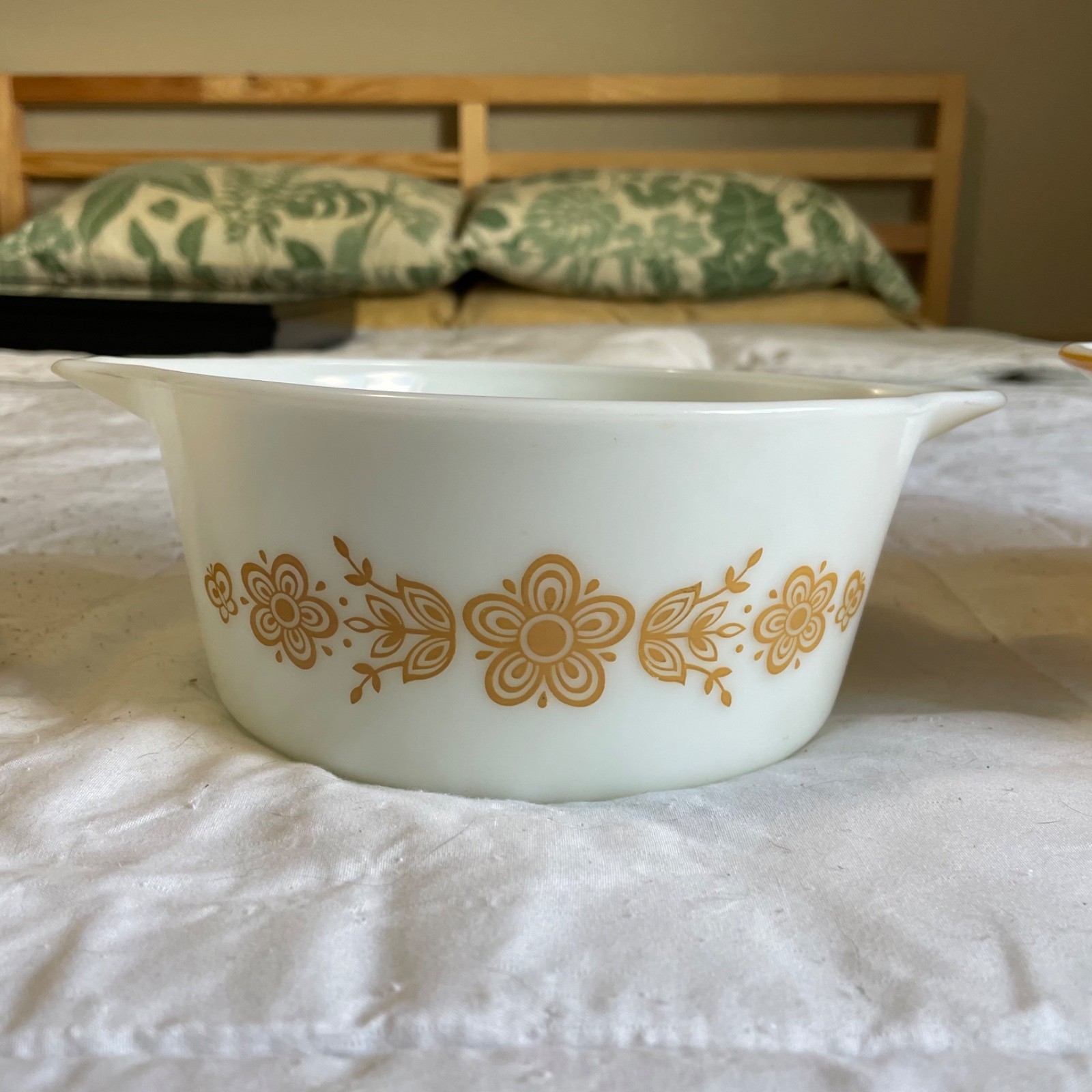 Set 3 Vintage PYREX Butterfly Gold Casserole Dishes-2.5qt, 1.5qt, 1 qt -NO Lids