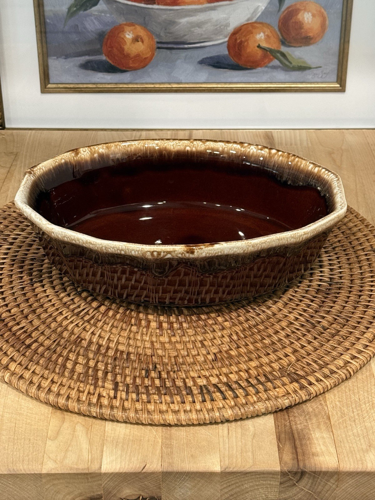 Vintage McCoy Brown Drip Glaze Oval Casserole Dish 7071 Oven Proof Stoneware USA