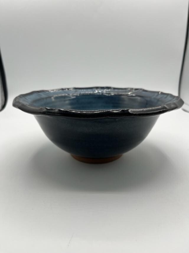 Vtg Pottery Blue Drip Glaze signed Claudia No Chips Or Cracks