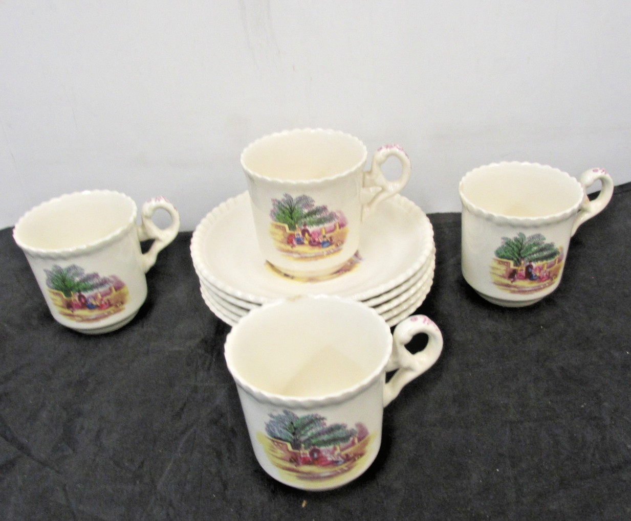 PATTERN CAMPAGNA BY SPODE CHINA DEMITASSE CUP/SAUCER 2 1/8″ TALL 4 5/8 IN