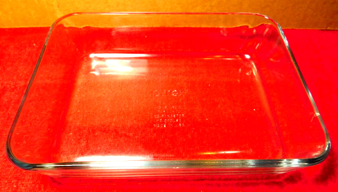 Pyrex~7210 H 3 Cup-750 ml. Clear Glass Rectangle 7 x 5 x 1 1/2″ Made In USA
