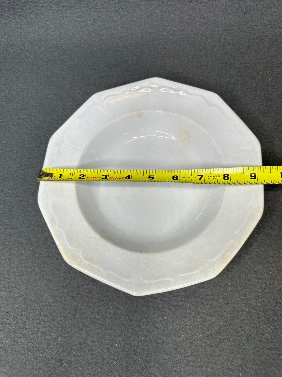 Antique Small White Ironstone T.G. 9.25” Plate Dish