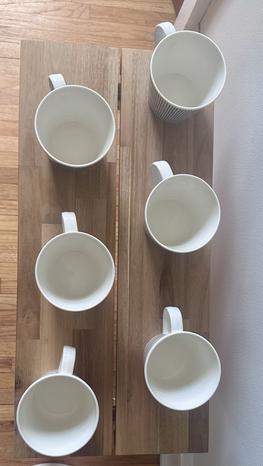 Royal Doulton Pacific Blue And White 12oz Porcelain Coffee Tea Mugs Set Of 6