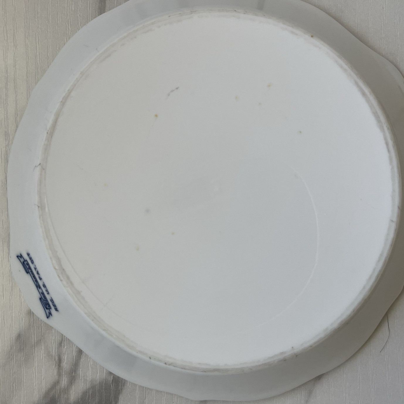 2 Blue Danube Individual Au Gratin Dish 7 1/2″ Across Handles Banner Ribbon Mark