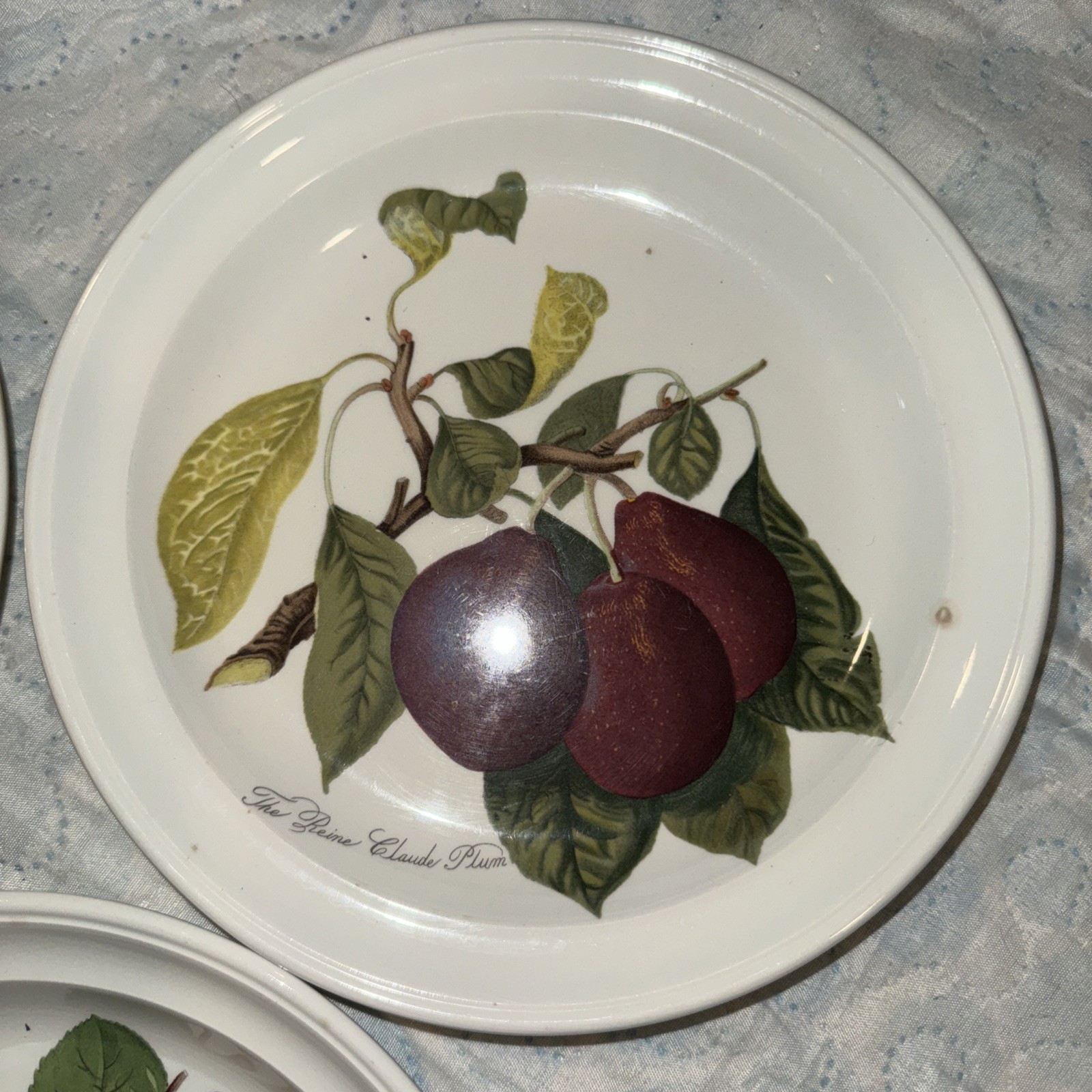 Pomona Portmeirion 8.5″ 3 Salad Plate Reine Claude Plum and fig Fruit
