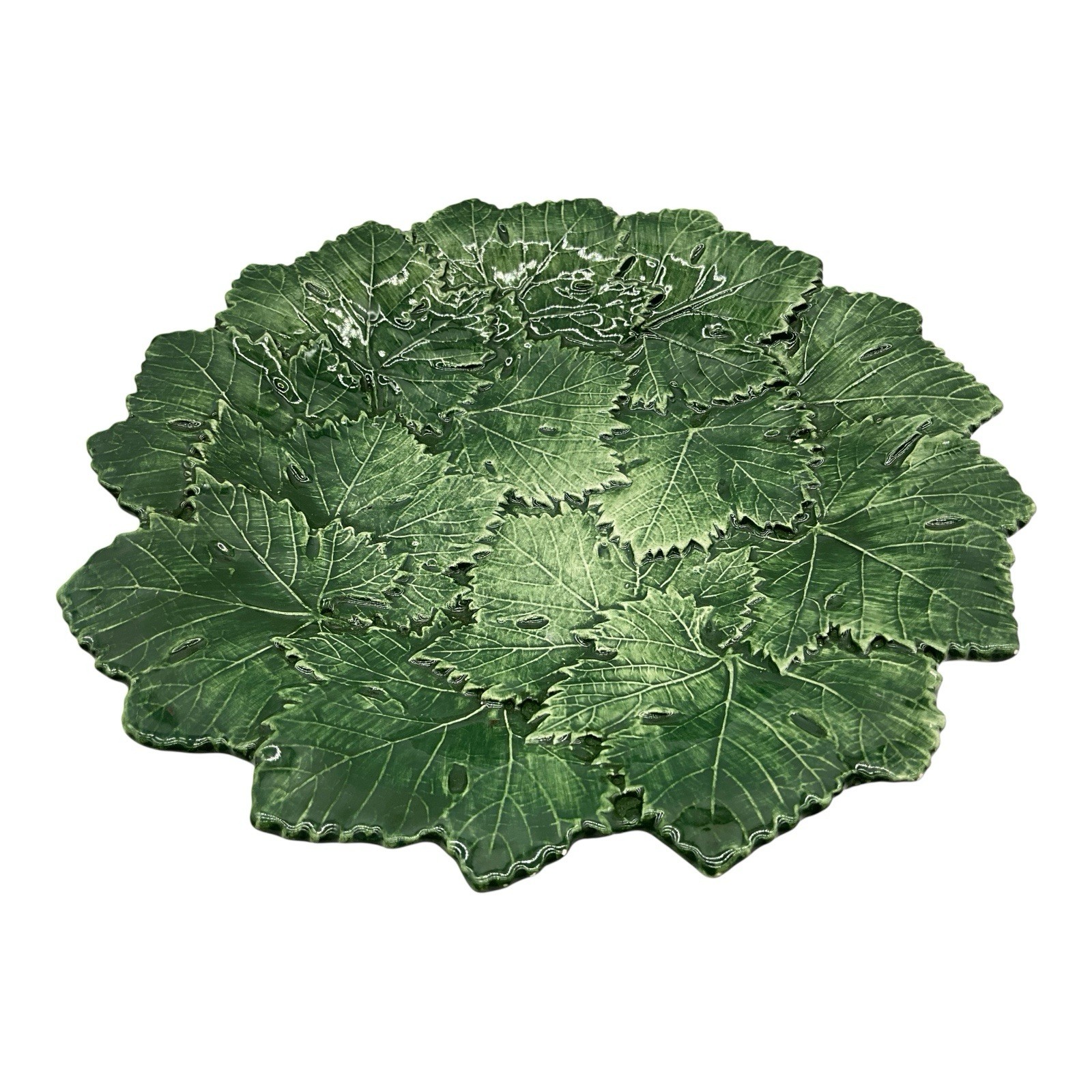 Bassano Italian Green 3D Serving or Centerpiece Bowl 10 1/2 inch Diameter