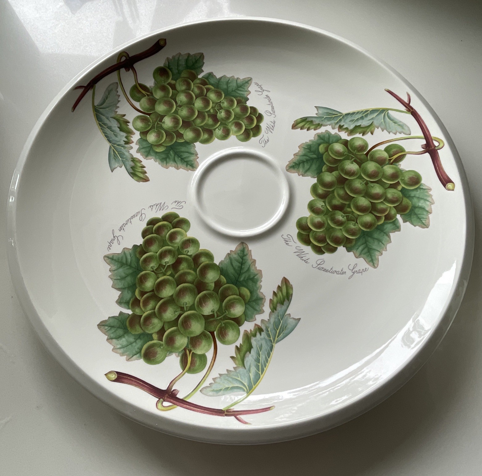 PORTMEIRION VINTAGE Pomona Grape Chip & Dip Round Platter & Bowl 2Pc Set 13.5″