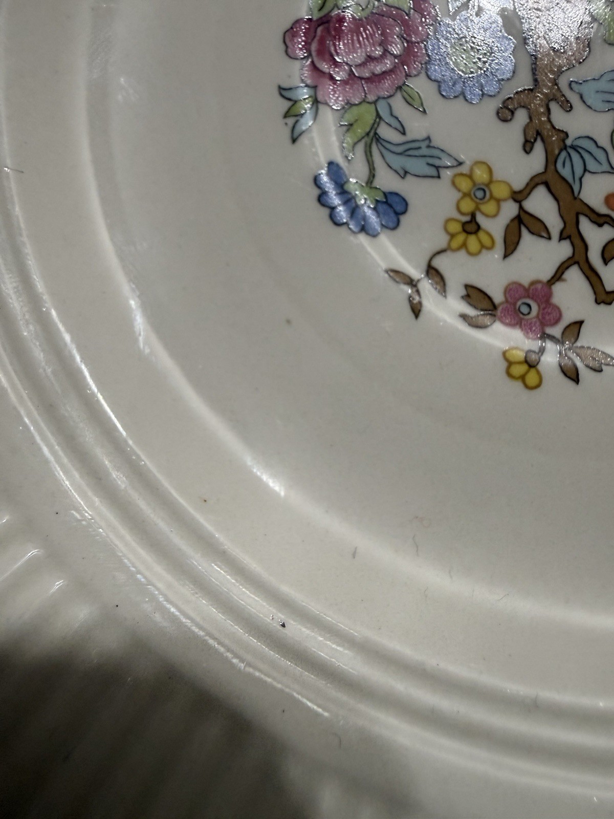 (2) Salem “INDIAN TREE” Victory Shape (Plain Ribbed Trim)-Cup & Saucer Sets