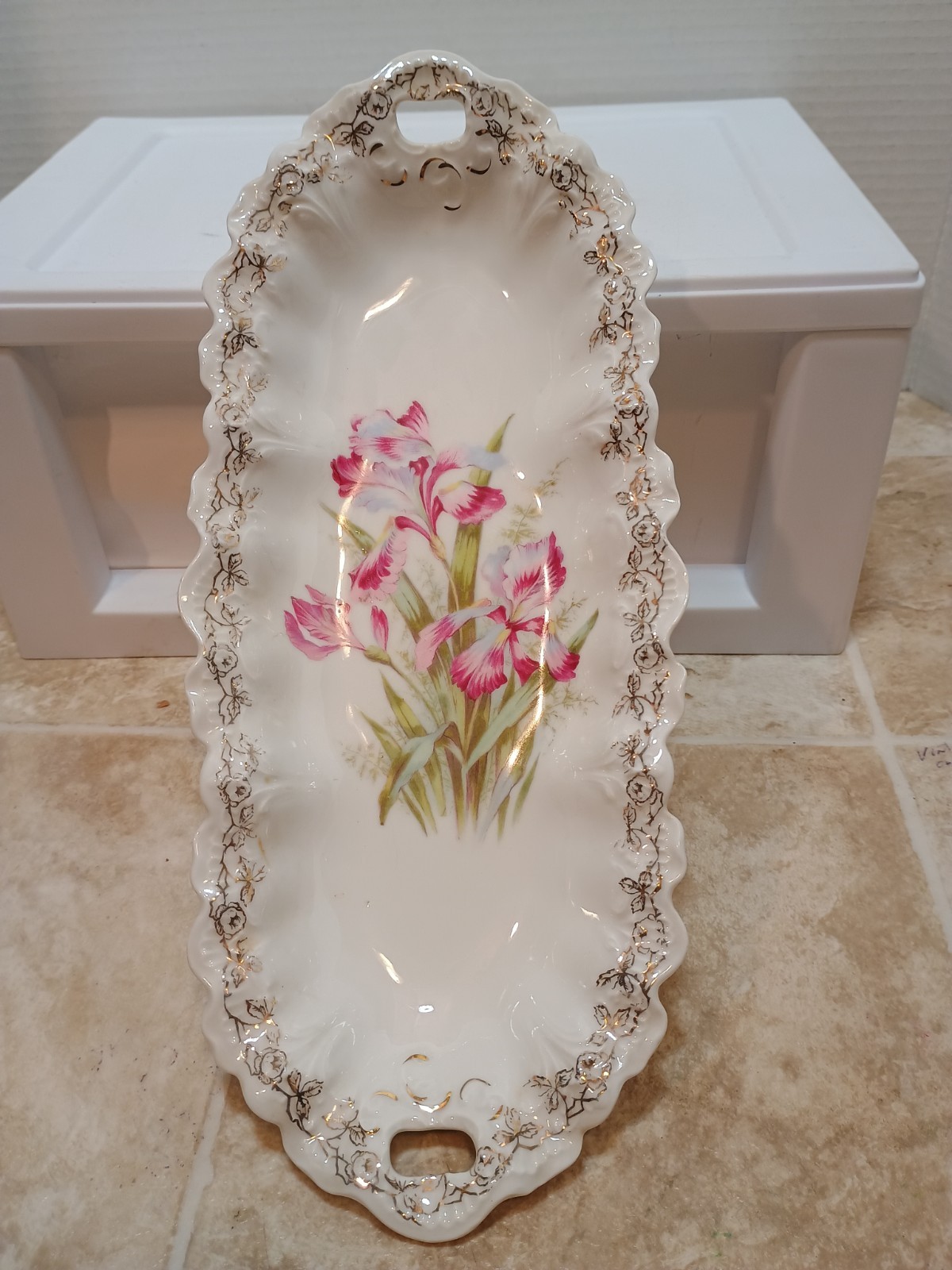 Weimar Germany Porcelain Relish Tray Floral Pattern Perfect Condition Pre-owned