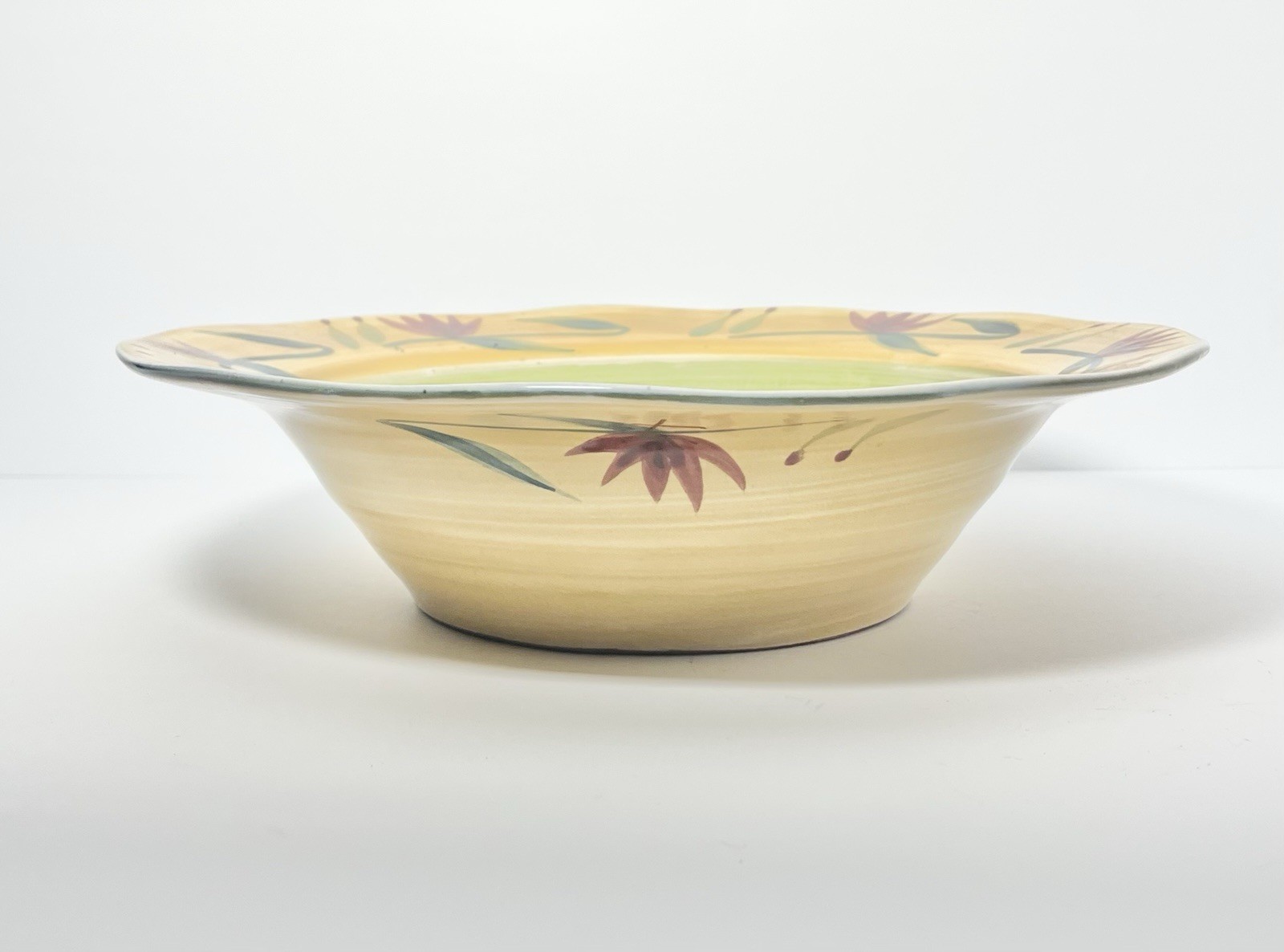 Pier 1 “Elizabeth” Round Earthenware Ceramic Serving Bowl 12”