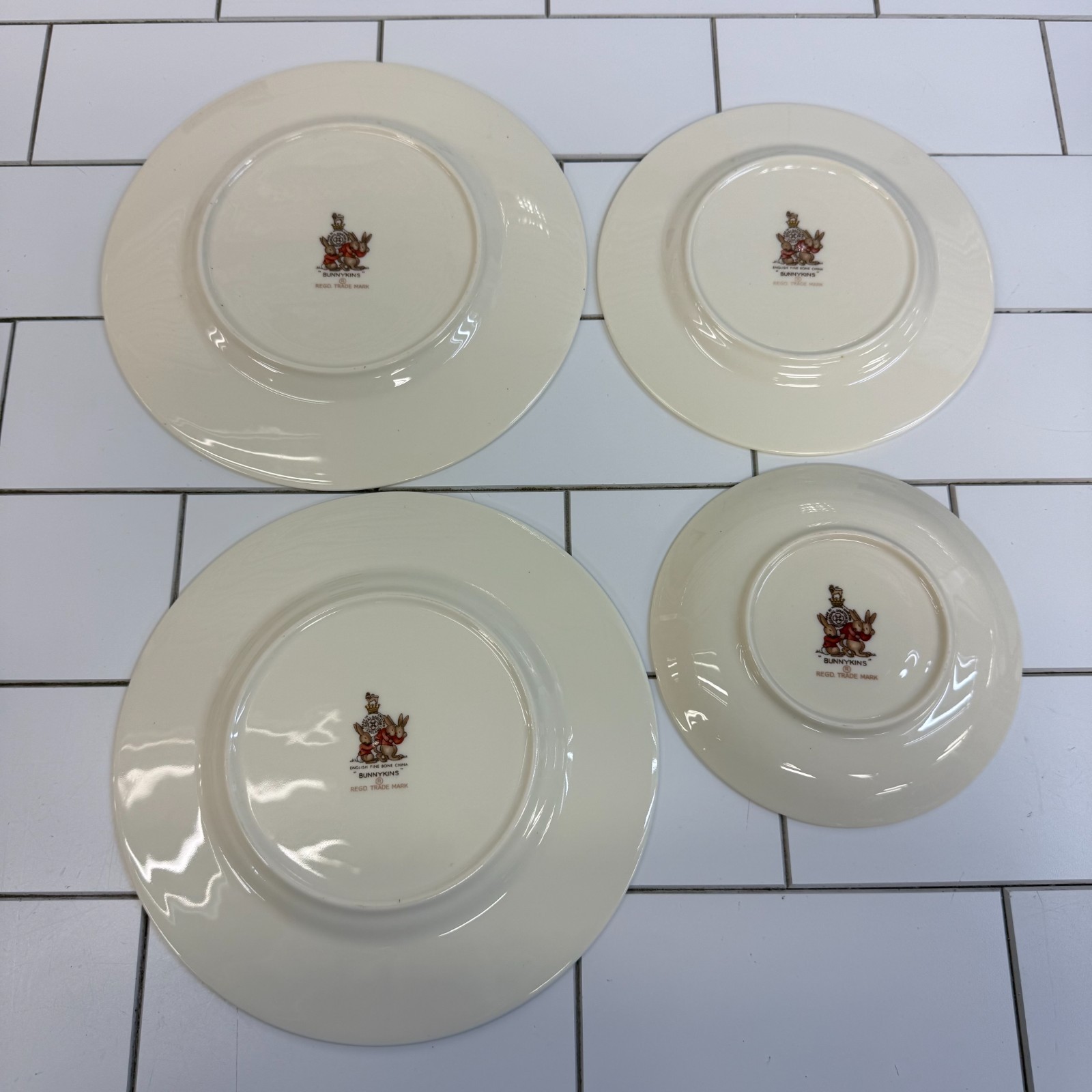 Royal Doulton Bunnykins Plates & Bowls Set of 7 Bone China 1960s