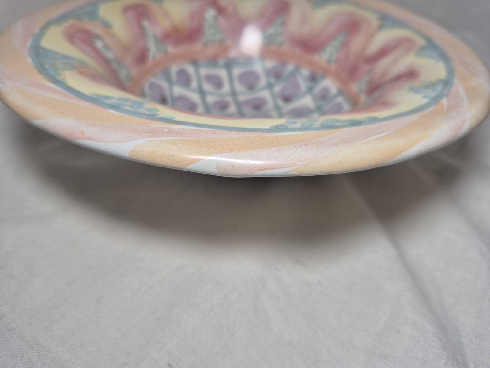 Vintage 1992 MacKenzie-Childs Keukenhof Bowl Flat Rim 8 3/8″ Diameter