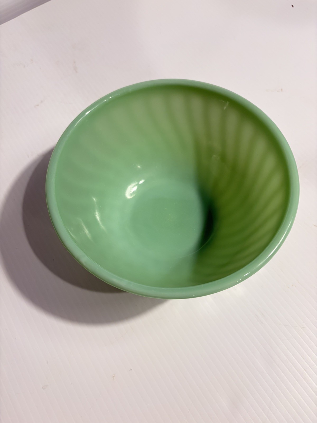 Fire-King Jadeite Swirl 8″ Mixing Bowl – Anchor Hocking Oven Ware Green Jade