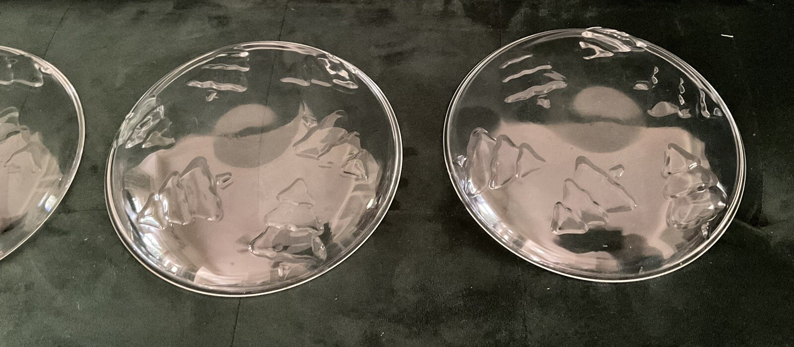 Arcoroc Glass Dessert Christmas Plates Holiday Trees 1 set of 8 in Original Box