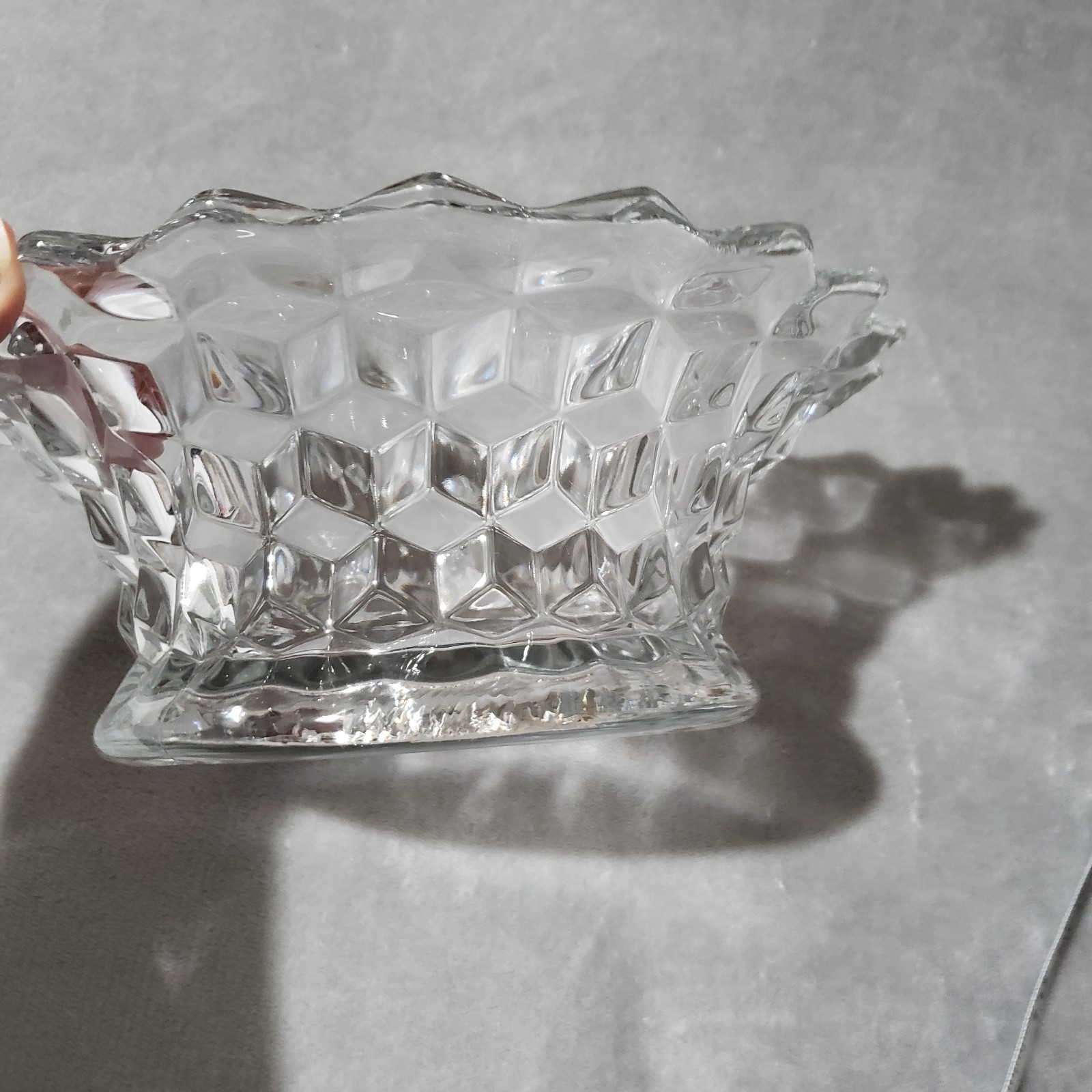 Fostoria American Punch Bowl Base, Vintage Elegant Glass, Centerpiece 9 1/4″ VG
