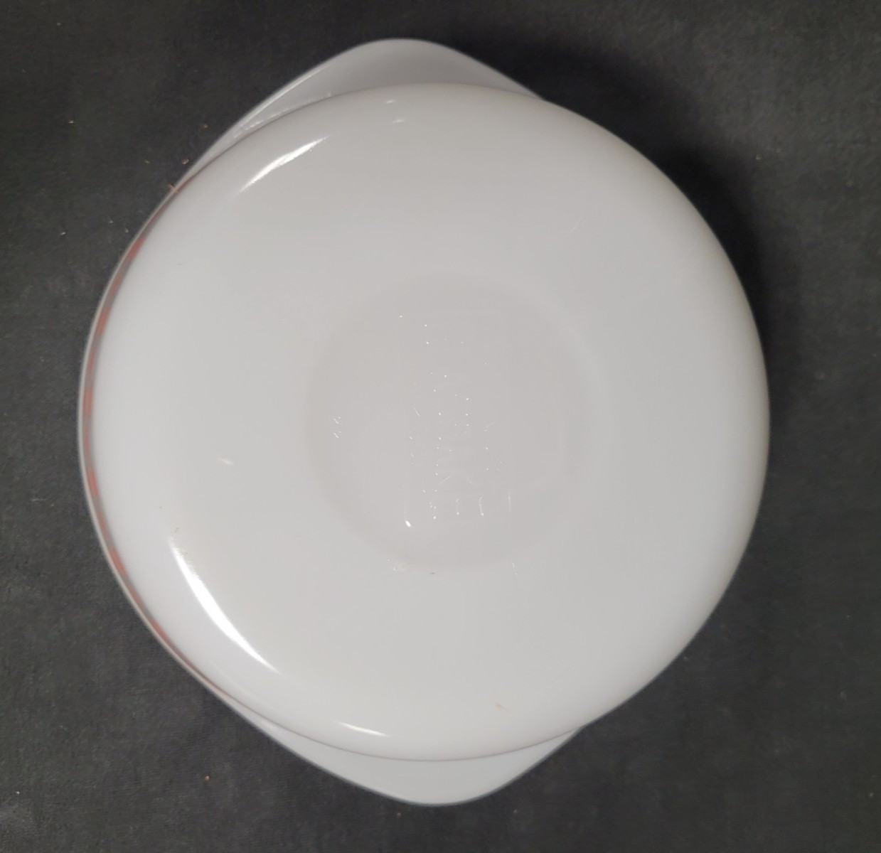 Vintage Glasbake J514 White 2 Quart Casserole Dish W/ Lid Pink/Red Polka Dots