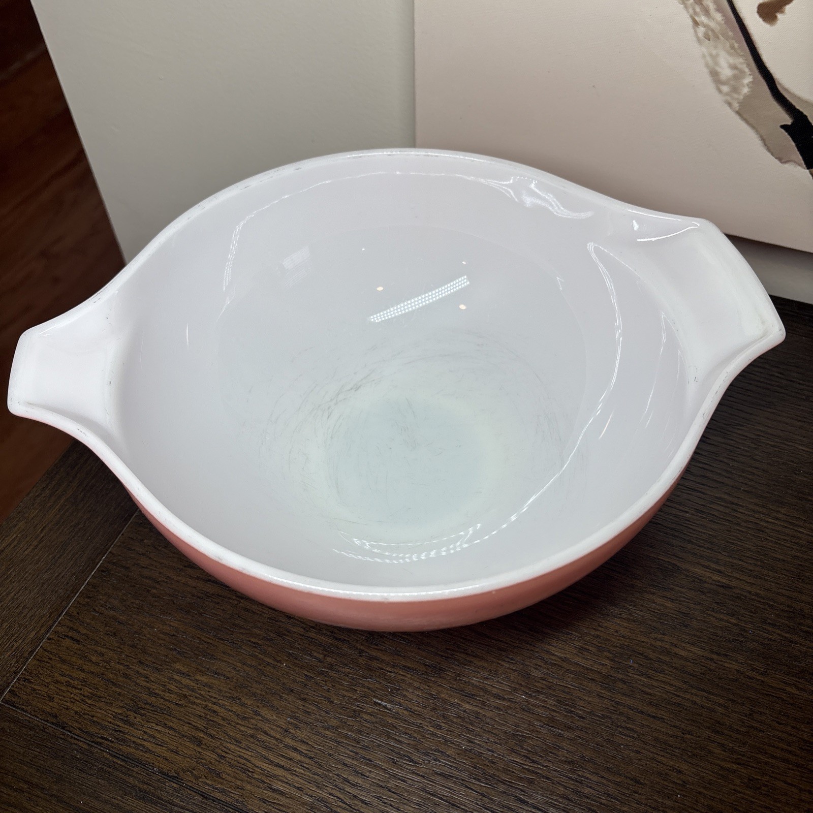 Pyrex Pink Gooseberry Cinderella Mixing Bowl 444 4QT Nesting Bowl Vintage