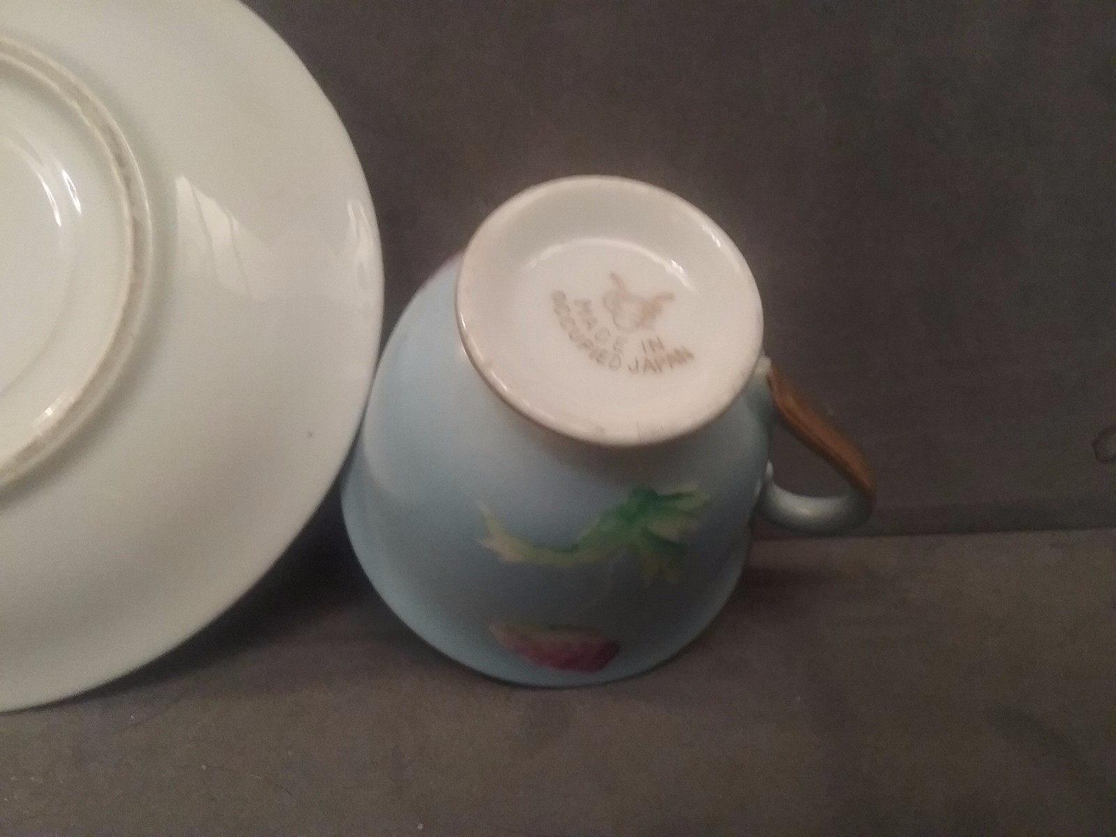 Handpainted Demitasse Cup + Saucer Made in Occupied Japan Hand-Painted