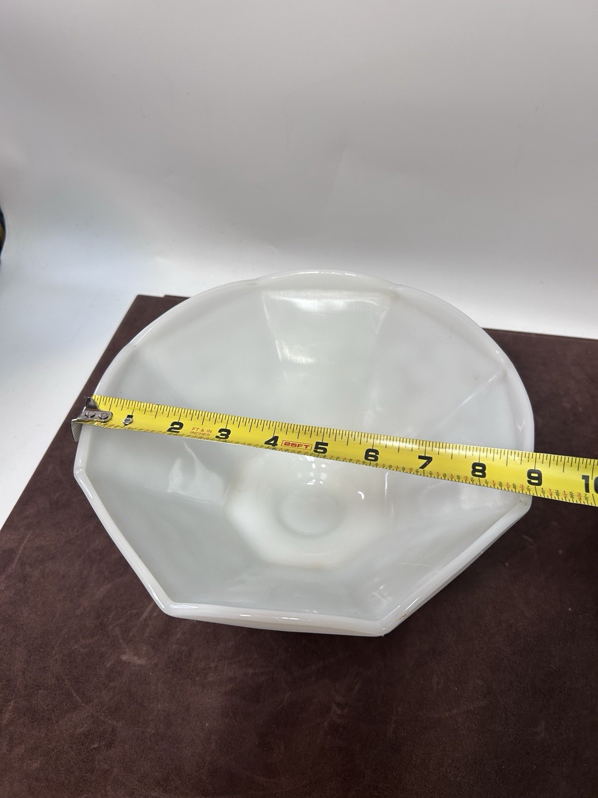 Vintage Anchor Hocking Harvest Grape Milk Glass Pedestal Fruit Bowl 9 Inch
