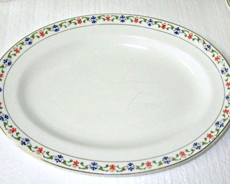 4 Johnson Brothers England Oval Platters Porcelain Decorative Border 11″ 1920s
