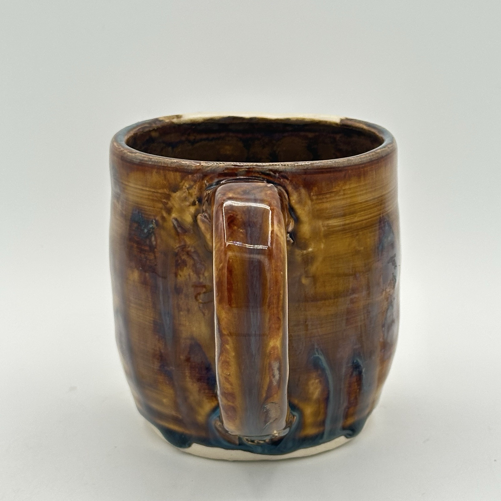 Funny Ugly Face 3D Art Pottery Coffee Tea Mug Cup Handmade Stoneware Signed