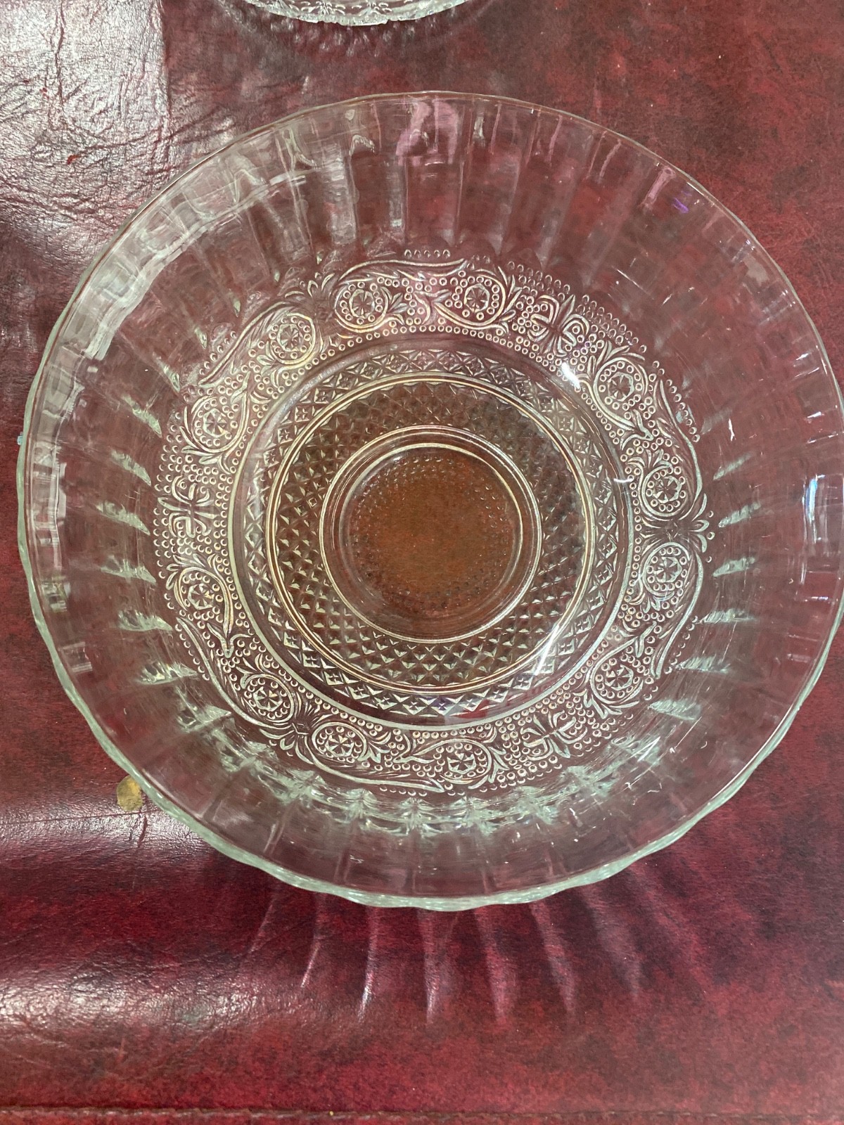 Vintage Bowls Set 3 Sandwich Glass Clear Pressed Glass KIG Malaysia