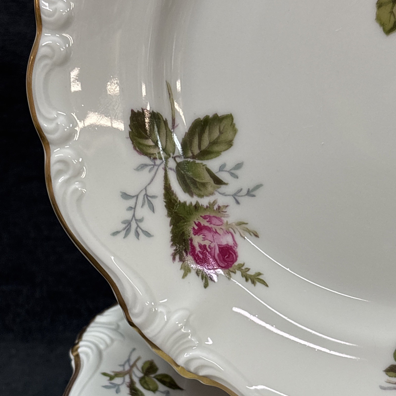 Rosenthal Continental MOSS ROSE POMPADOUR (Ivory) Bread Plate 6 1/4 Inches