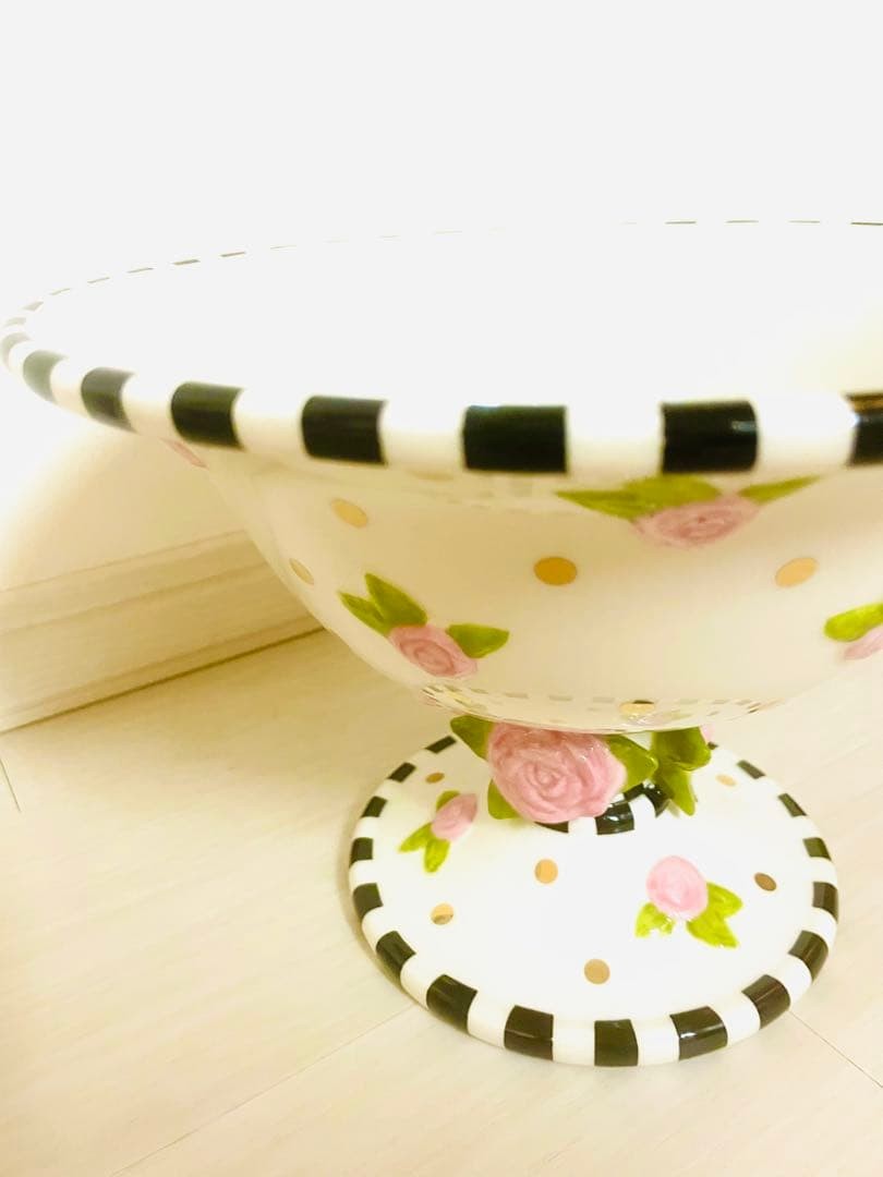 McKenzie-Childs Rose Pattern Compote