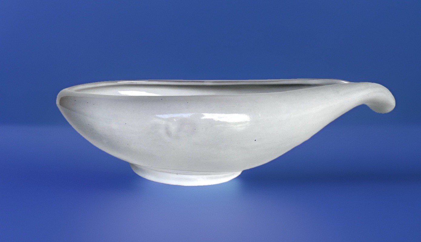 Vintage White Francoma Asymmetrical Freeform Bowl #214, 11-1/2″ Long