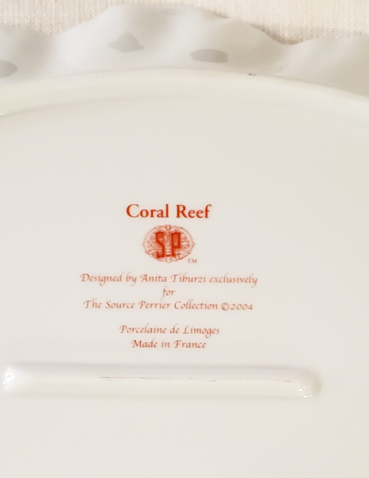 Anita Tiburzi Coral Reef Limoges France Serving Platter Perrier Collection 15.5”