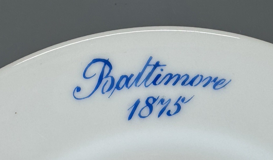 Antique Porcelain Plate MARTHA WASHINGTON Tea Party Baltimore 1875 Maryland DAR