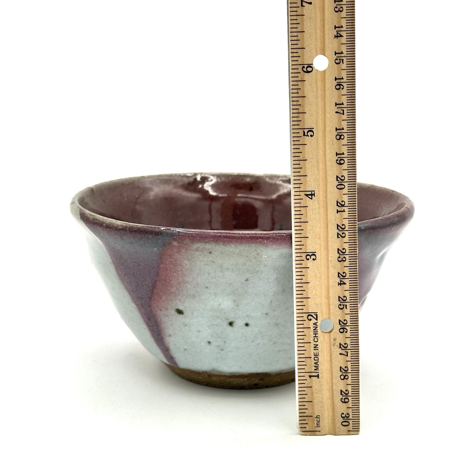 Vintage Hand Thrown Art Pottery Bowl Glazed Stoneware Signed 6.5 X 3.5 in