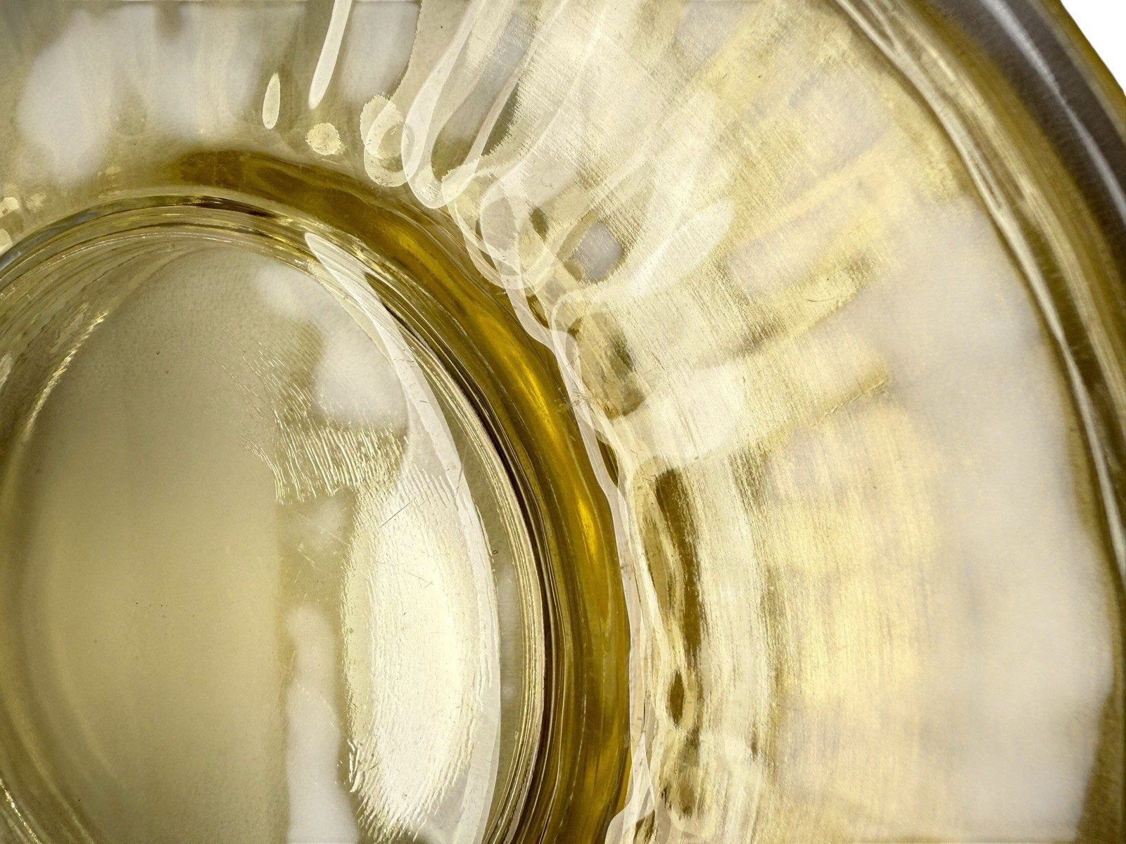 Vtg 1930s Fostoria Fairfax Topaz Yellow Glass Luncheon Plate Set of 6 8.25″ 2375