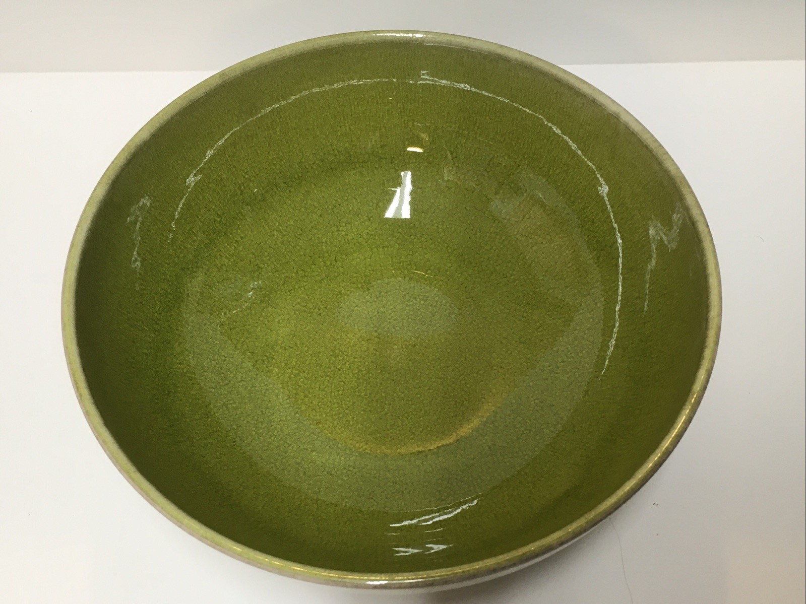 JARS CERAMIC FRANCE SERVING BOW GREEN COLOR 9.5″ X 3″ STONEWARE NEW