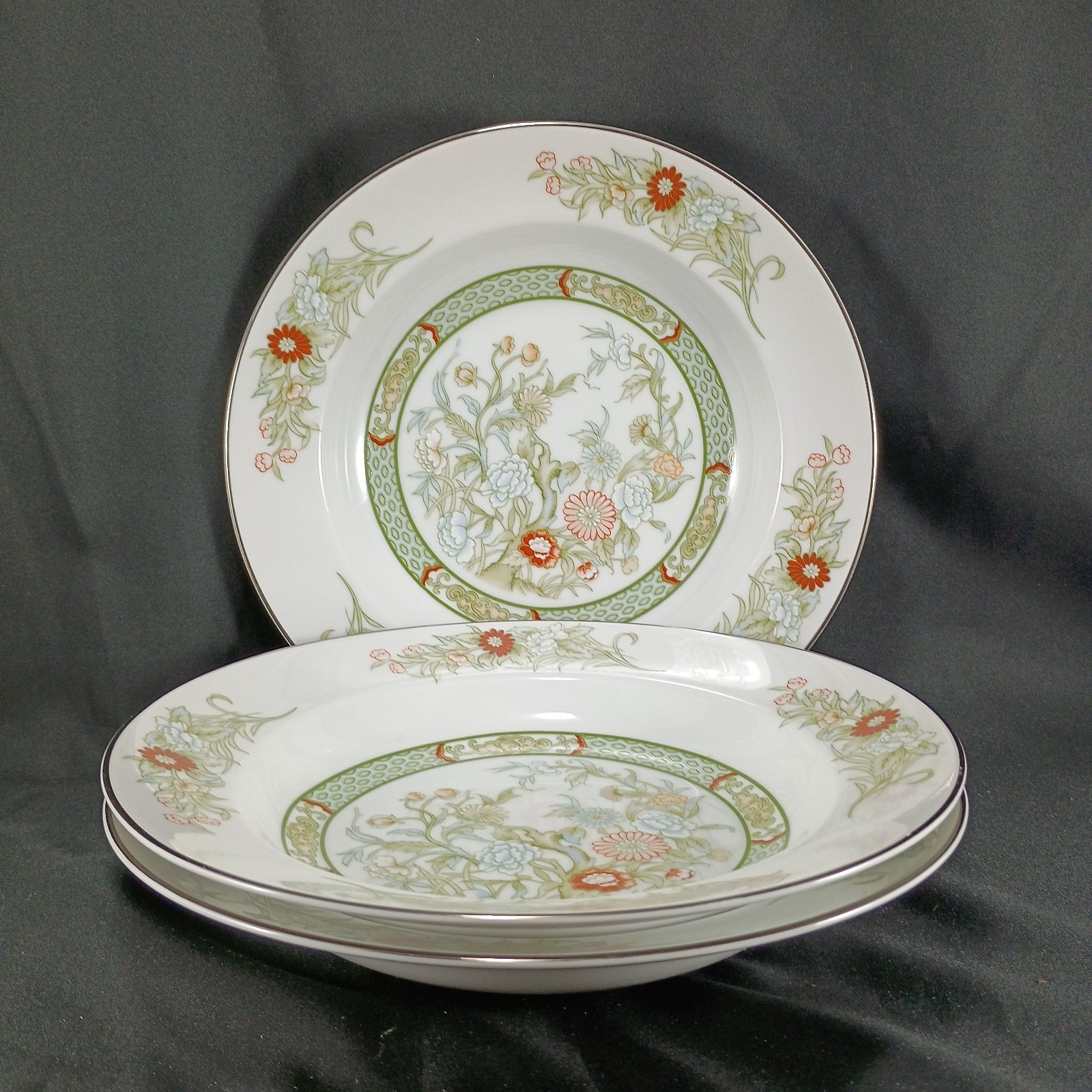 Set of 3 Mikasa KABUKI Rim Soup/ Pasta Bowls 8.25″ #L9011 Japan Discontinued