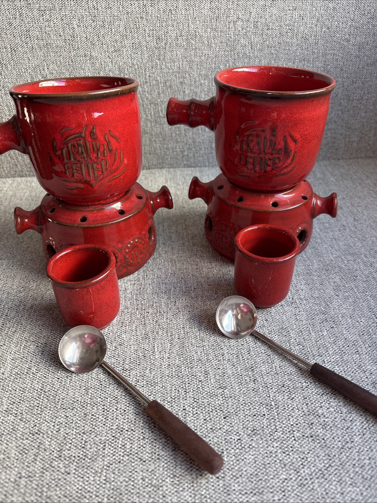 8 Pc Set Truam Feuer Red Dream Fire Mulled Wine West Germany 1980s