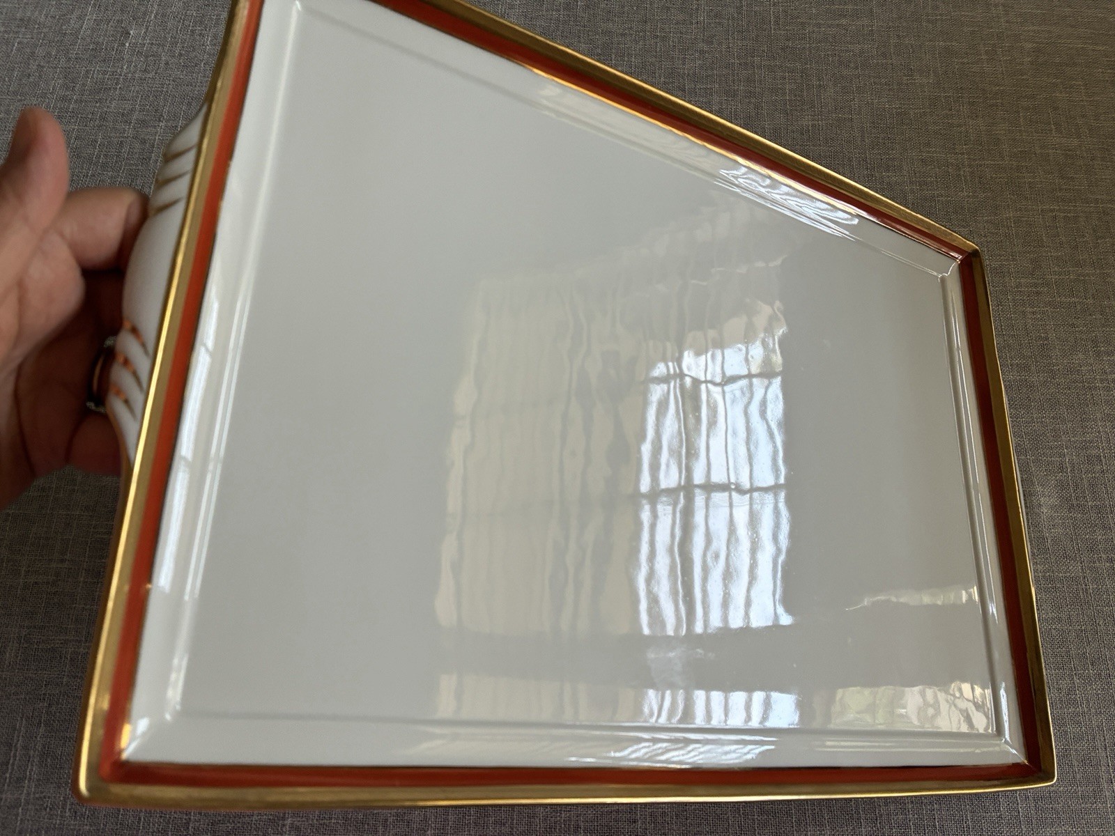 Vintage RICHARD GINORI PALERMO Red 16”x 11”Rectangular Tray Italy