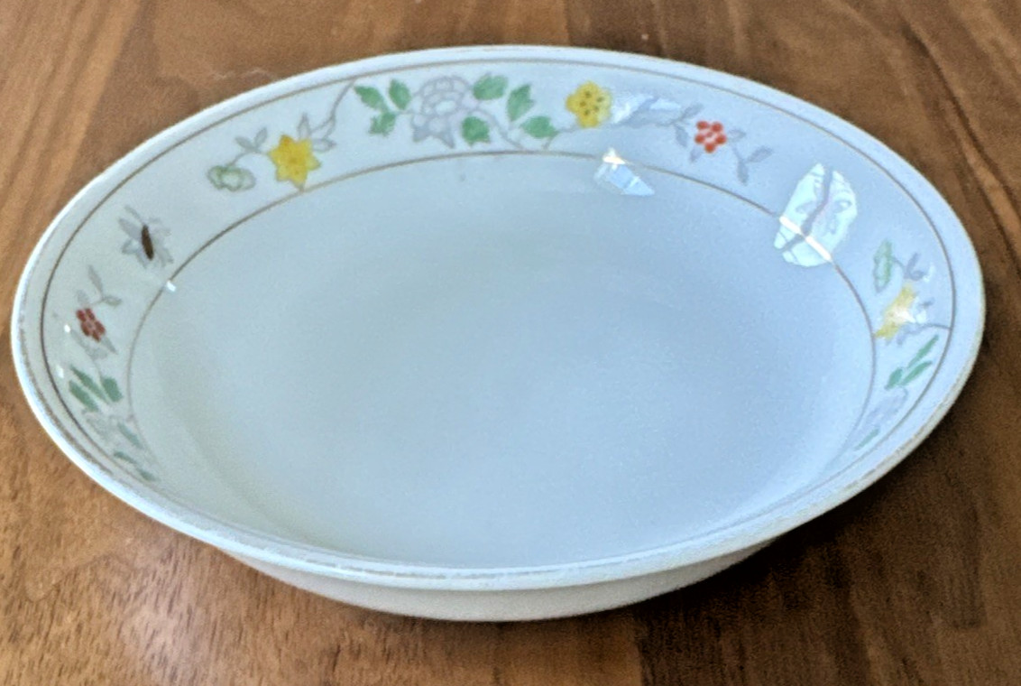 Noritake Field Japan N1611 5” Floral Bee Gold Rim Sauce Dessert Bowl MCM READ