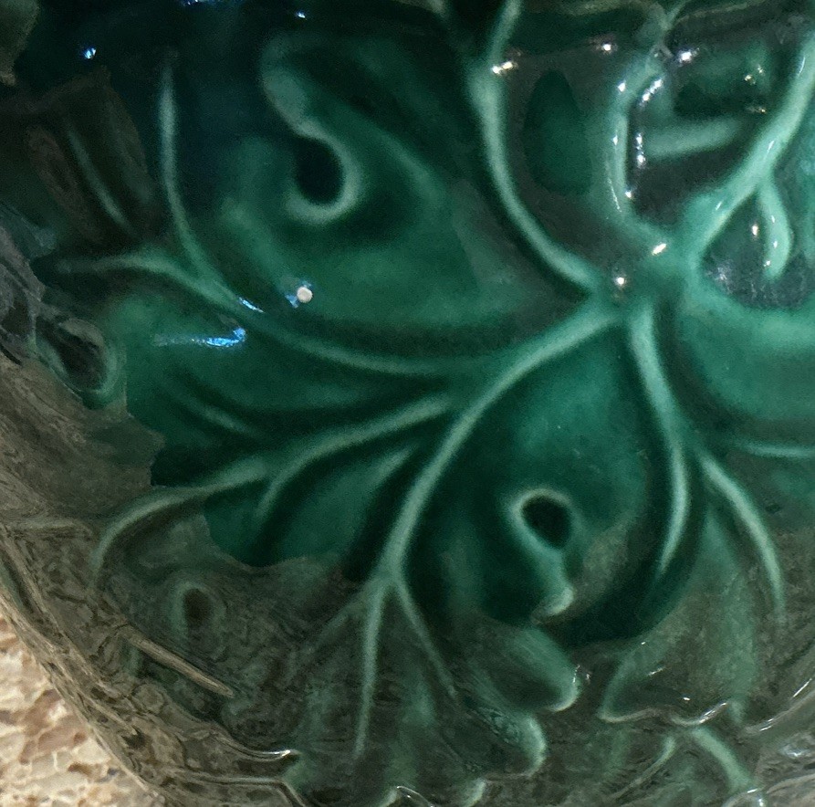 MAJOLICA GREEN 7.75” PITCHER BY SHAFFORD
