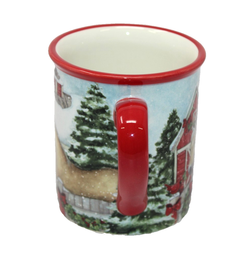 Certified Intl HOMESTEAD CHRISTMAS Tan Horse Ceramic Mug – NEW
