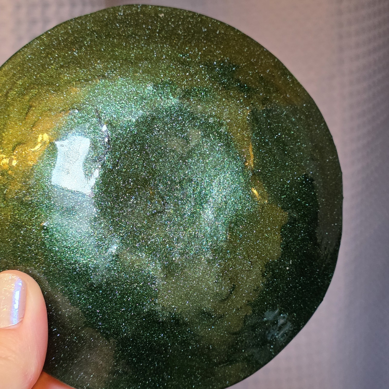 Artisan Fused Studio Art Glass Dichroic Plate -Highly Iridescent