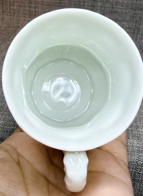 VTG Giraud Limoges France Cup & Saucer White Embossed Scalloped Fine Porcelain