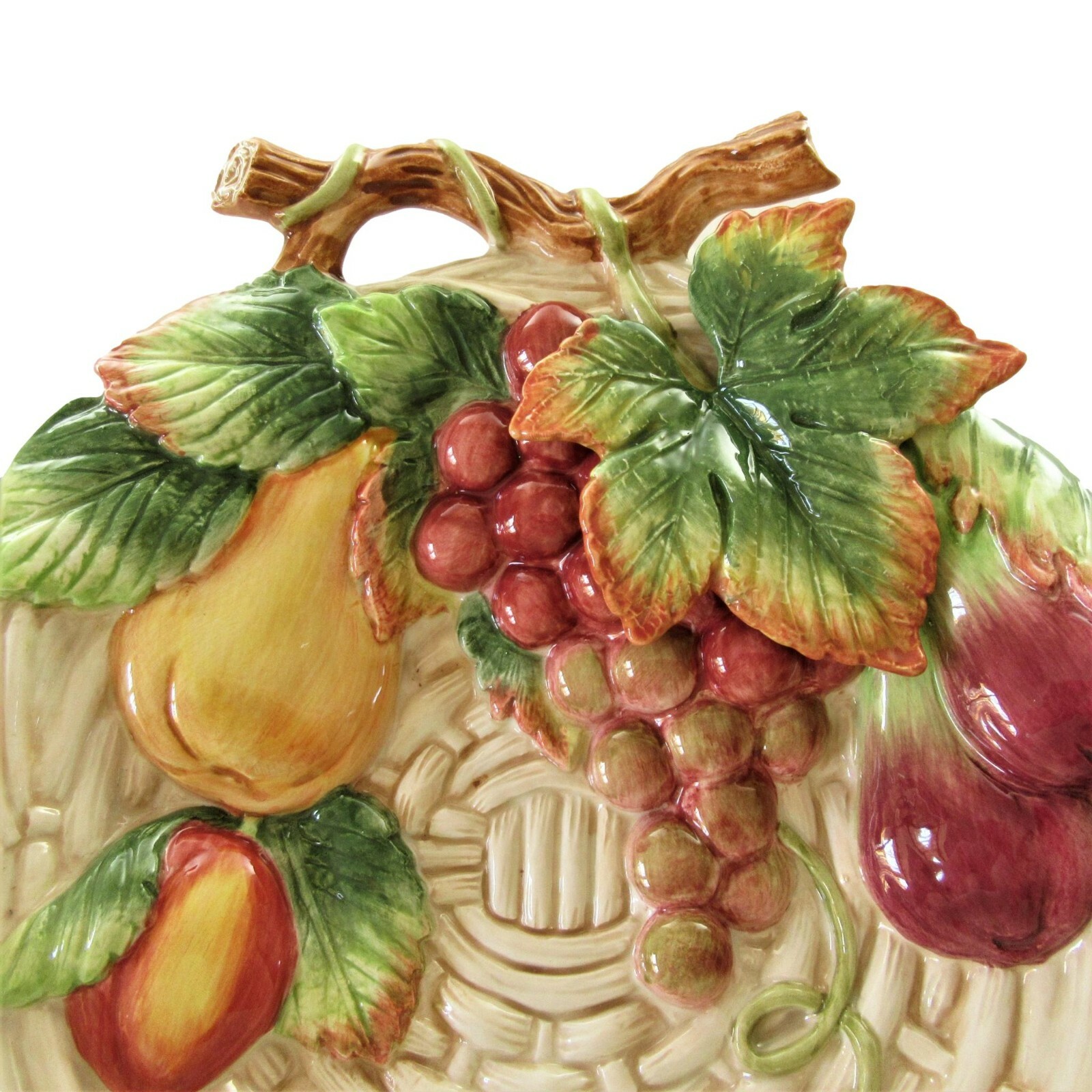 Fitz and Floyd Classics Country Gourmet Canape Plate Embossed Fruit Basketweave